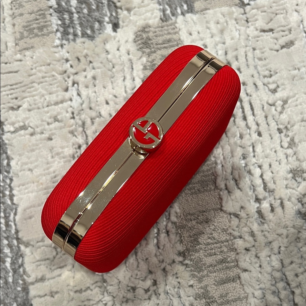 Giorgio Armani beauty Red Clutch with Gold Detailing